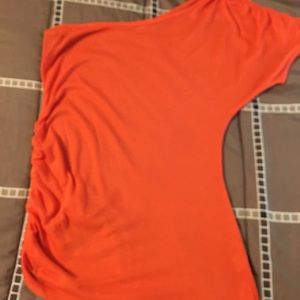 Small orange one shoulder blouse